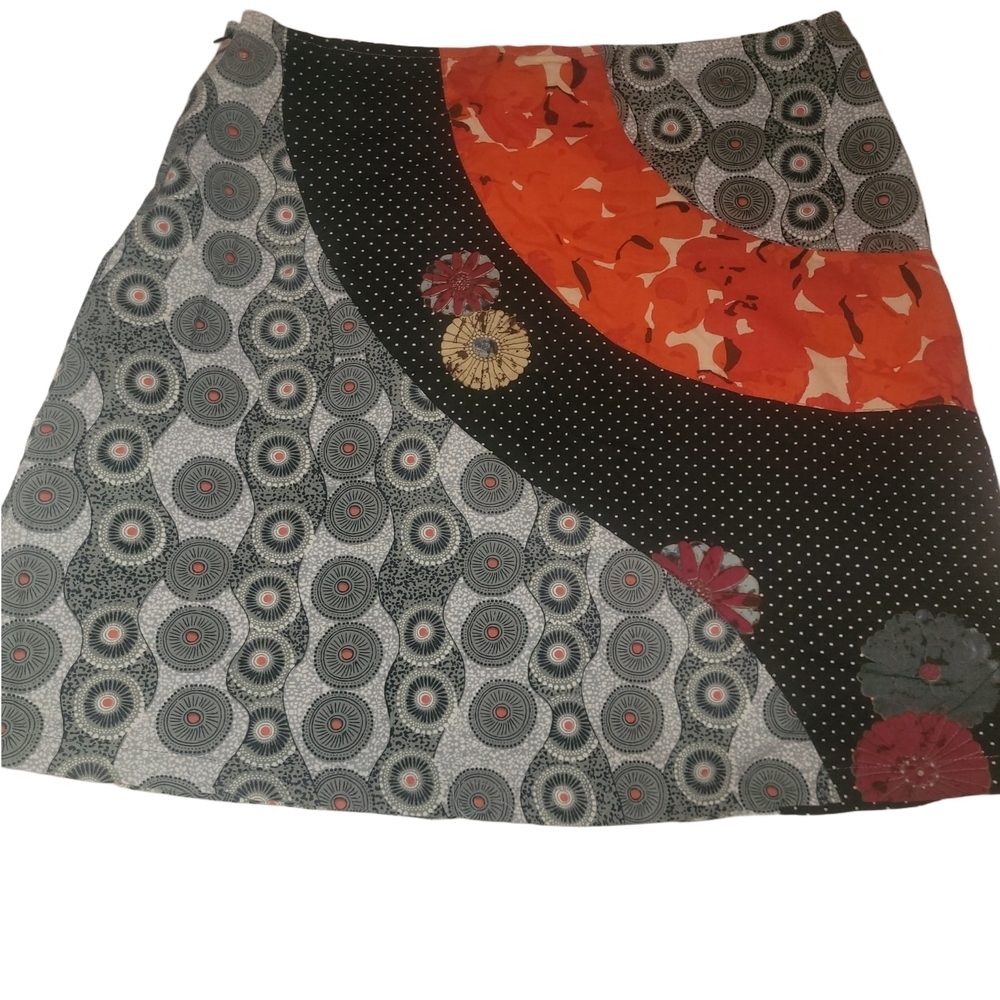 Apsara Multicolor Patchwork Patterned A-line Skirt Size M